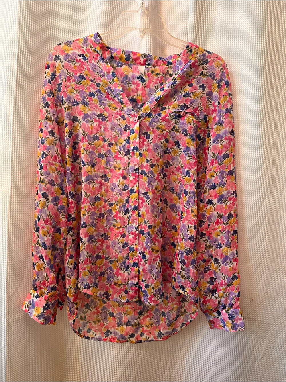 Kut from the Kloth Pink Multi Floral Button-Down Blouse